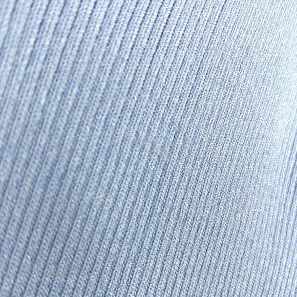 🩵SANDRO PARIS Baby Blue Bell Fluted Sleeves “Malana” Ribbed Sweater Top Blouse - Picture 9 of 9